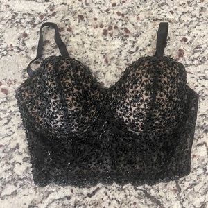 bebe sequin bustier corset crop top - small